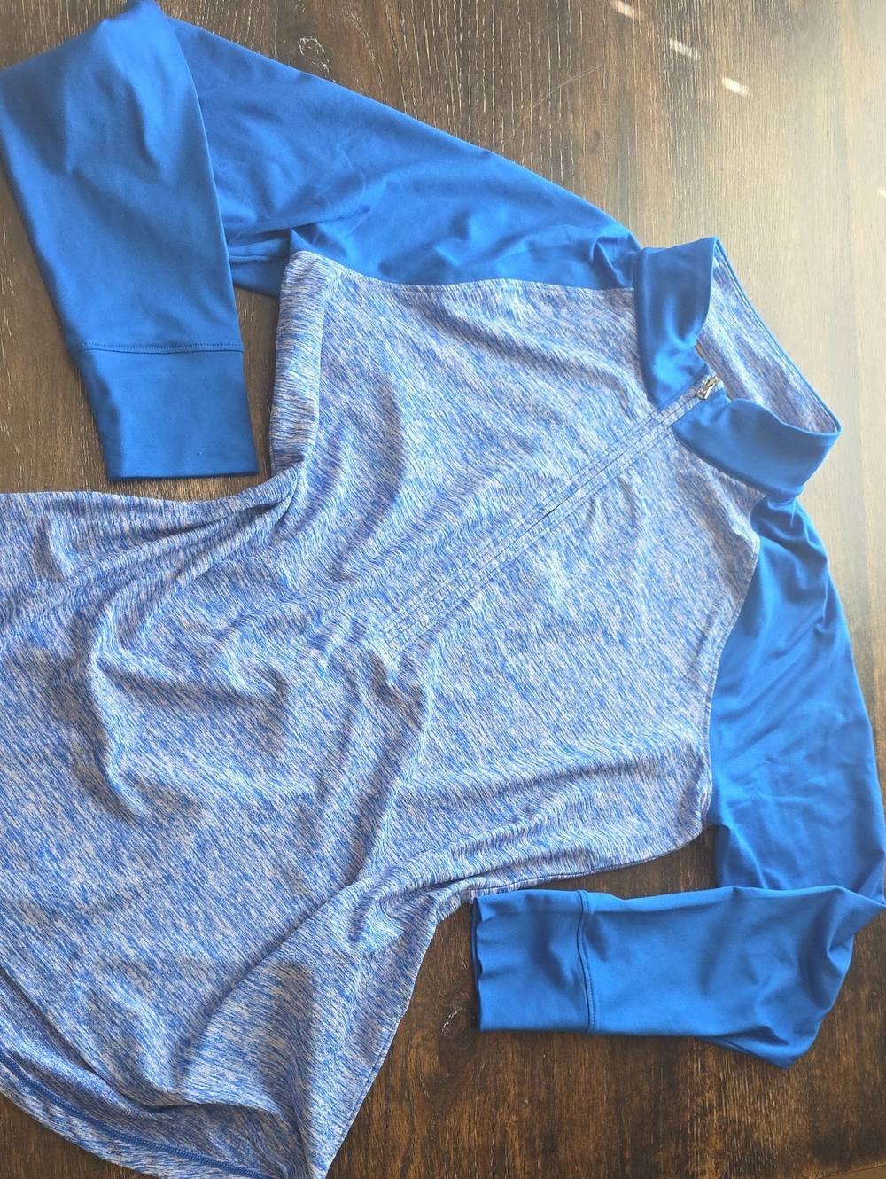 Under Armour Royal Blue Heathered Quarter-Zip Long Sleeve Top